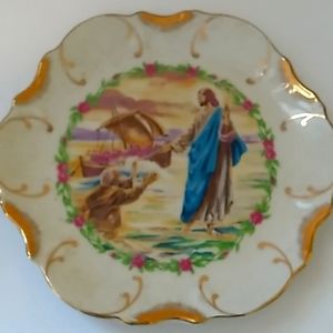 Jesus wall plate 22 karat gold trim